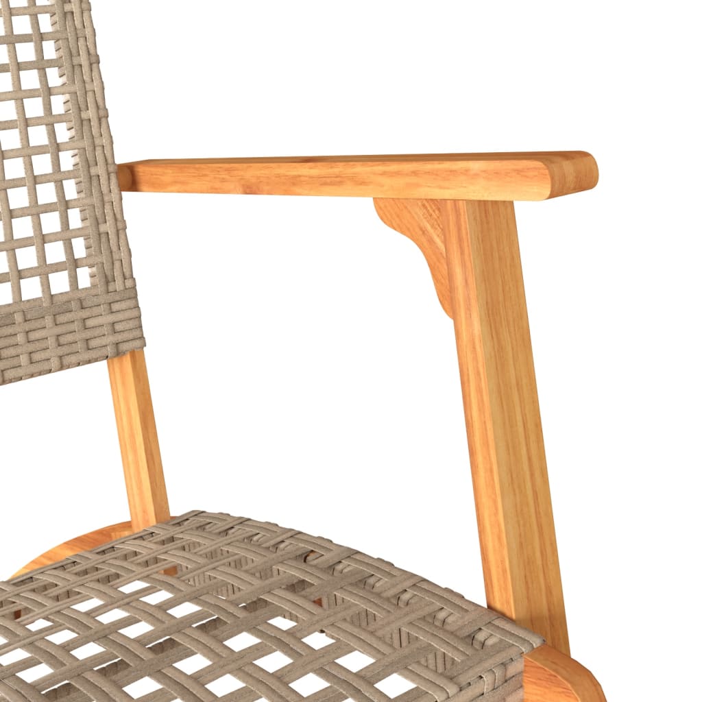 Vidaxl 3-Cz. Bistro Meubelset, Beige, Polyrattan En Acaciahout