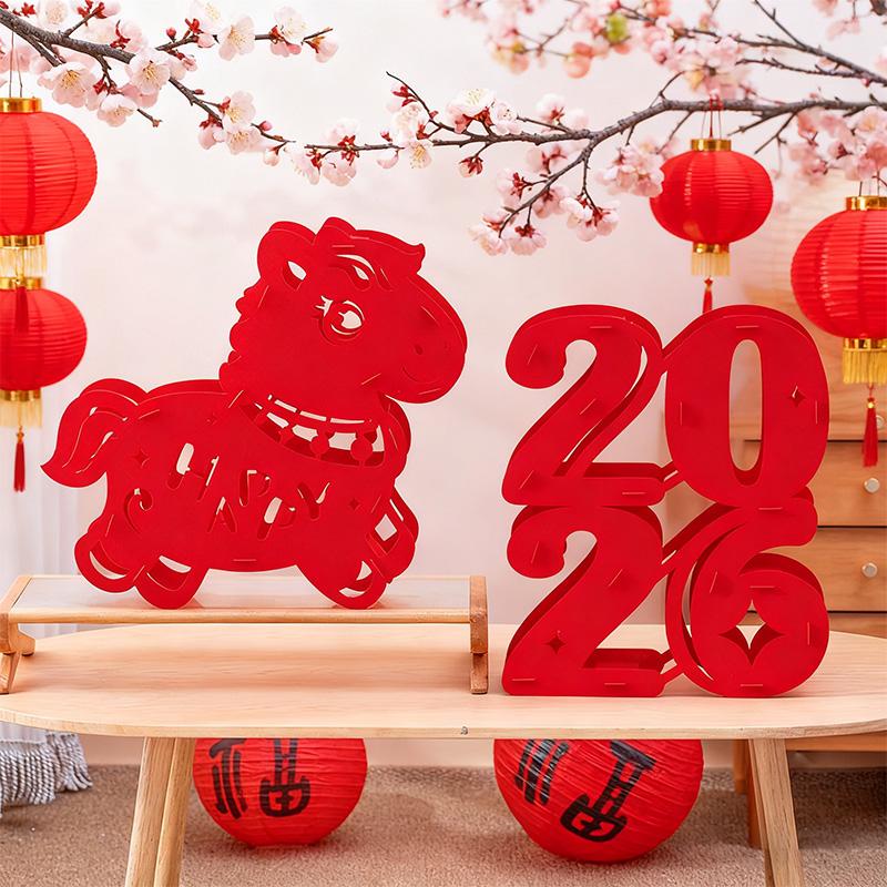 New Year 3D Ornaments Chinese Horse New Year Desktop Decorations Festive Atmosphere Spring Festival Horse Year Supplies