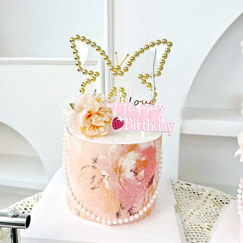 1 Stück Happy Birthday Cake Topper Acryl Kreativer Cupcake Topper für Kinder Babyparty Geburtstagsfeier Kuchen Dessert Dekoration