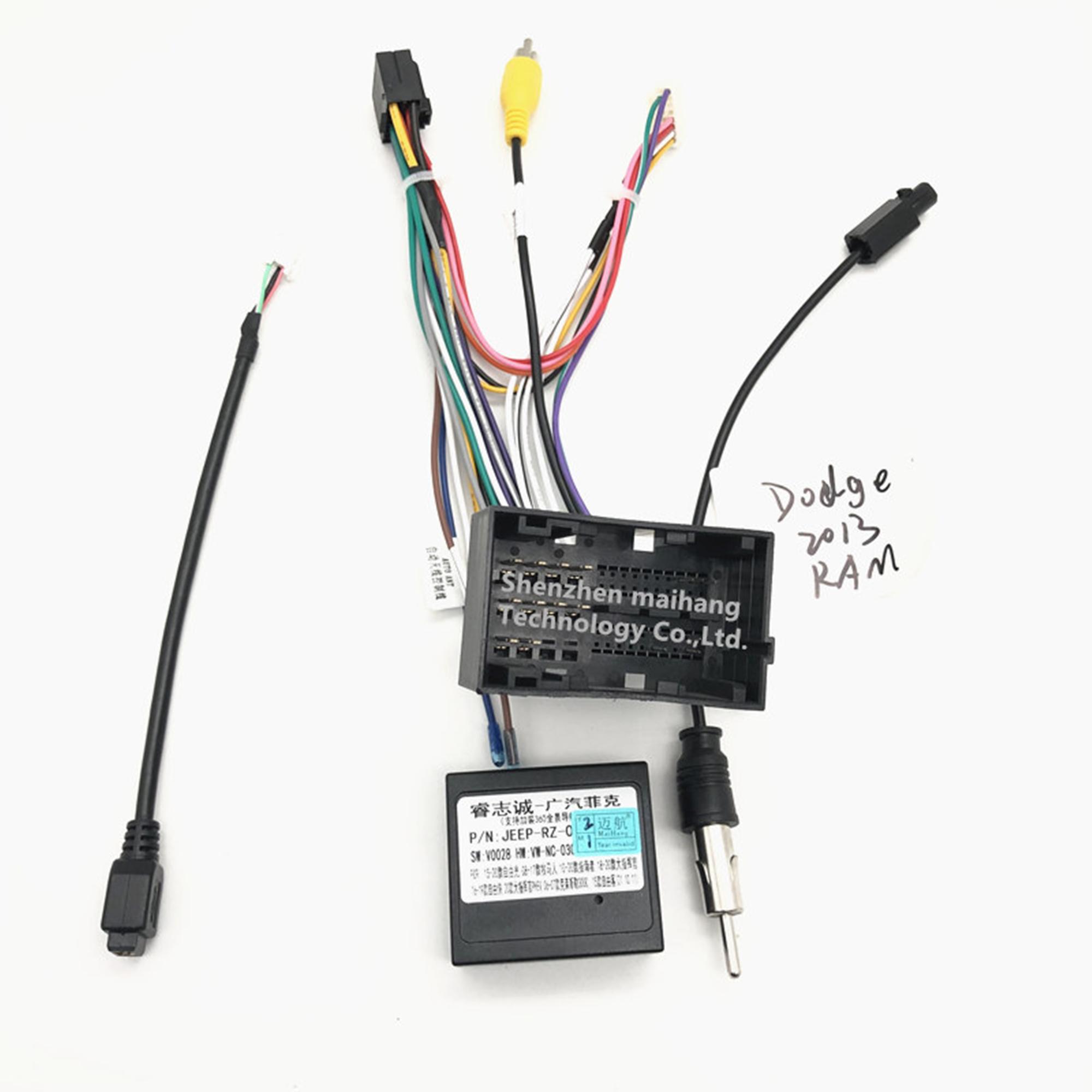 New Android Canbus Car Audio Wiring Harness for Neon Charger Nitro & More-Mav Electronics (as the picture,Mav-Dodge car wire)