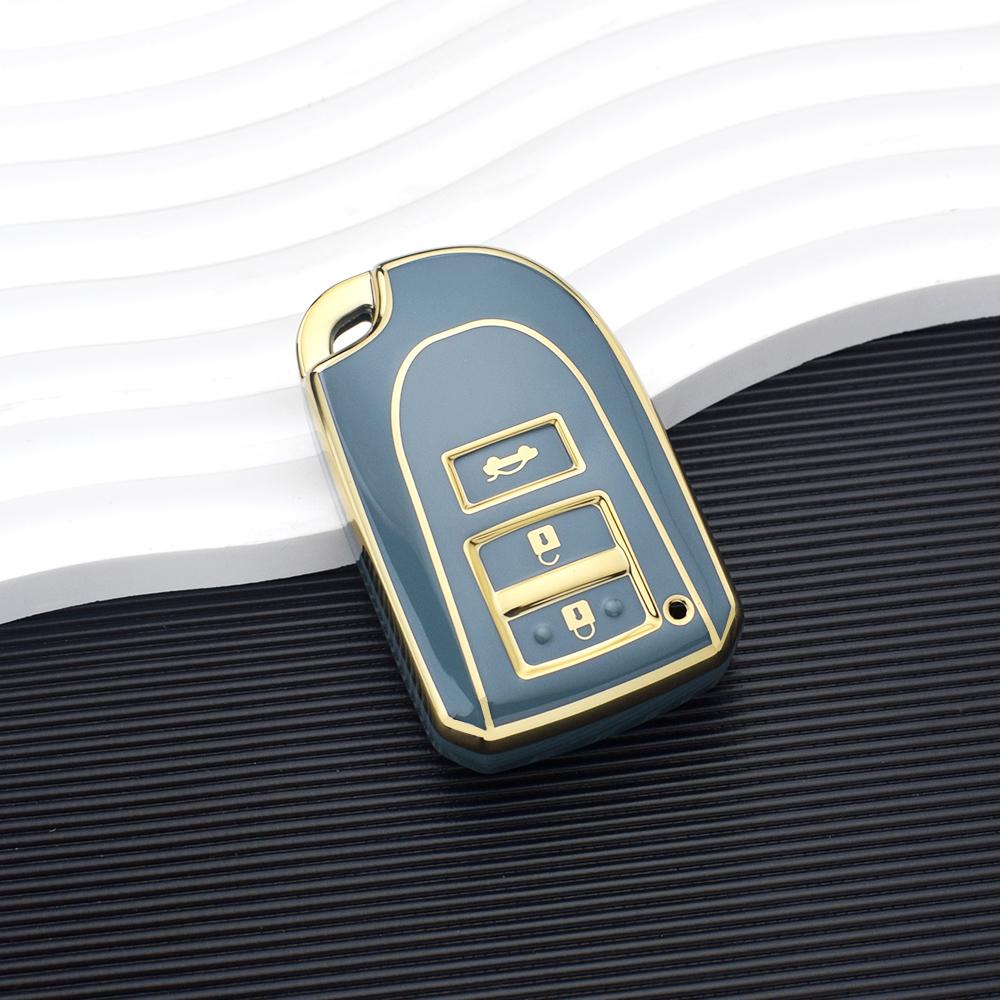 

3 Кнопки ТПУ Чехол для ключа автомобиля для Toyota Hiace 200 Sienta Yaris HAIs 2020 Оболочка пульта Защитный чехол для ключа Аксессуары для ключа серый