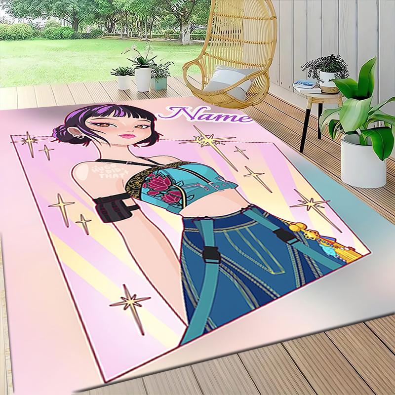 Custom Name Starlit Fashion Journey Carpet Rug Customizable Soft Washable Anti-Slip Home Living Room Sofa Mats Personalized Rug. 0909120