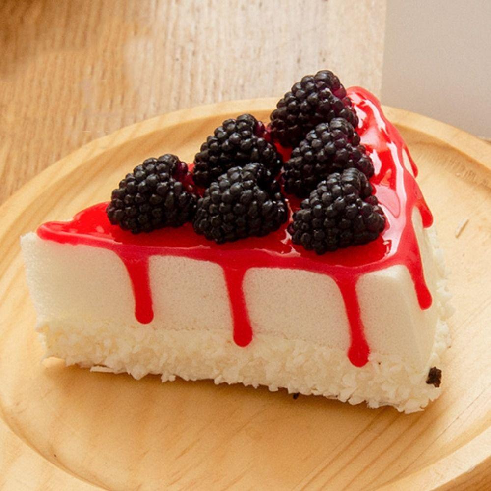 Triangular Cake Simulation Cake PU Material Faint Fragrance Desktop Ornament Fake Can be Placed Refrigerator Sticker