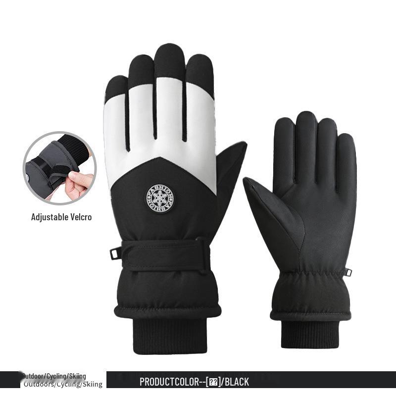 Ski & Cycling Warm Touchscreen Winter Windproof Gloves: Thickened Fleece-Lined Gloves for Outdoor Activities