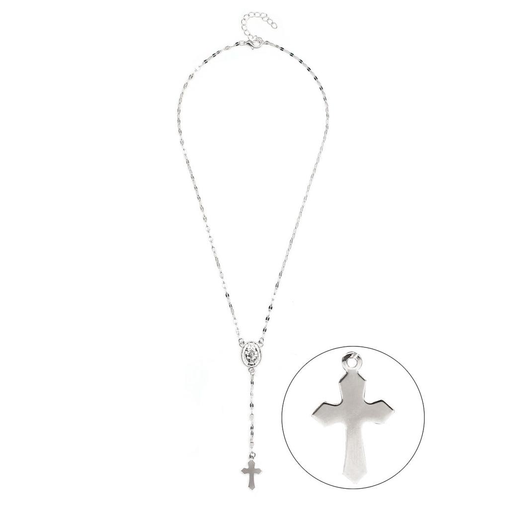 Three-color Cross Virgin Necklace, European and American Women's Popular Pendant Jewelry