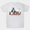 Men Black Print T-shirt Seven Samurai Movie Design No-Cut Transfer Paper Print Cotton Tshirt