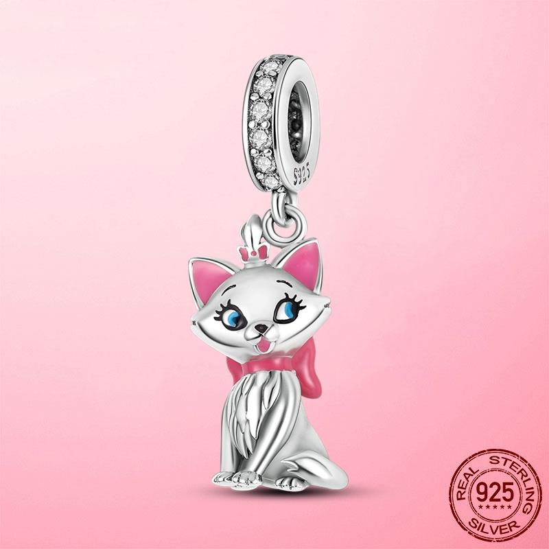 Copper Couple Cat Kitten Pendant In Heart Shape Dangle Charm Bead Charms Accessories Bracelets Bangle Jewellery Anniversary Party