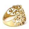 Vintage Gold Color Luxury Women's Ring Creative Wide Fine Imitation Crystal   Line Jewelry Accessories