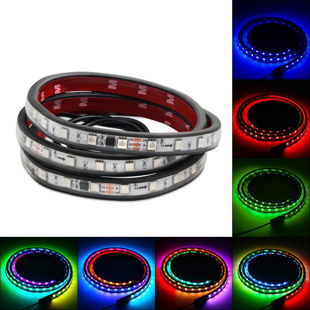 1M 2M 2.4M Atmosphere Decorative Led Light Strip RGB Colorful Warning light Flexibility 5-10W RGB Headlight Bar Truck Light 24V