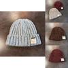 Womens Knitted Cap With English Letter Print For Autumn Winter Warmth Casual Wear