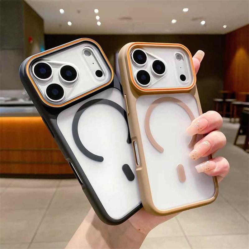 Luxury For Magsasfe Clear Case for iPhone 17 Air 16 15 14 Plus 13 12 11 Pro Max Hit Colo Lens Shockproof Wireless Charge Cover