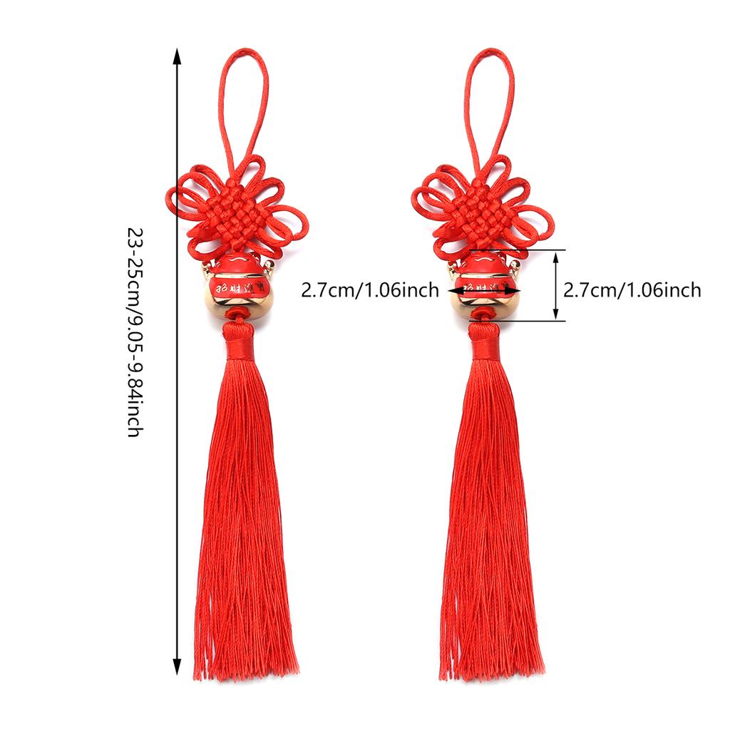 2pcs Chinese Knot Tassel Pendant Hanging Fortune Red Tassels Pendants For DIY Spring Festival New Year Gifts Home Decoration