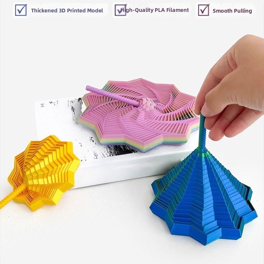Visual Illusion Fractal Fidget Star Model 3D Printing Whirling Spiral Ornaments  Office/School