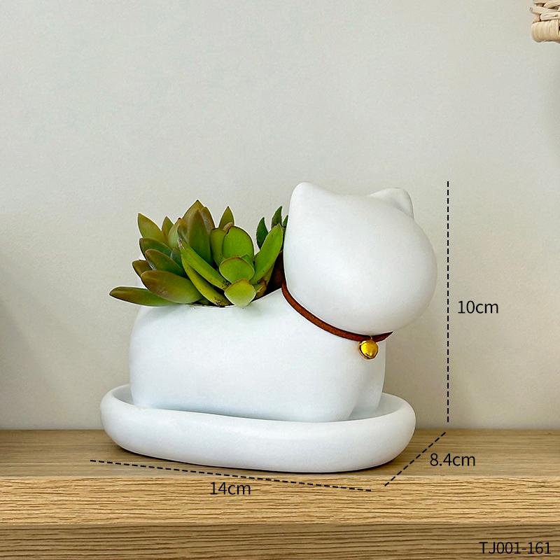 

Мультяшна Маленький Дзвіночок Кіт Сукулентна Рослина Квітковий Горщик Настільний Горщик для Сукулентів Декорація Міні Квітковий Горщик Домашній Сад Декорація