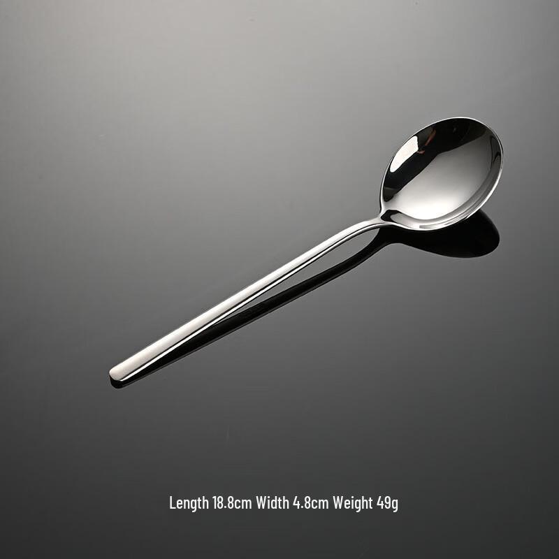 Stainless Steel Long Handle Deep Round Dessert Soup Spoon