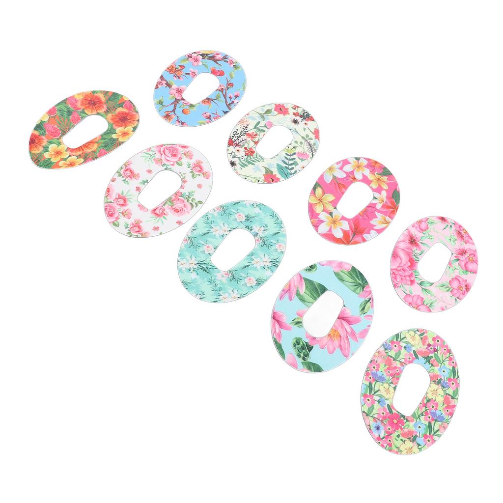 30 Pcs Sensor Covers for G6 9 Flower Patterns Adhesive Nonwoven Pre Designed Hole Breathable Sensor Patches