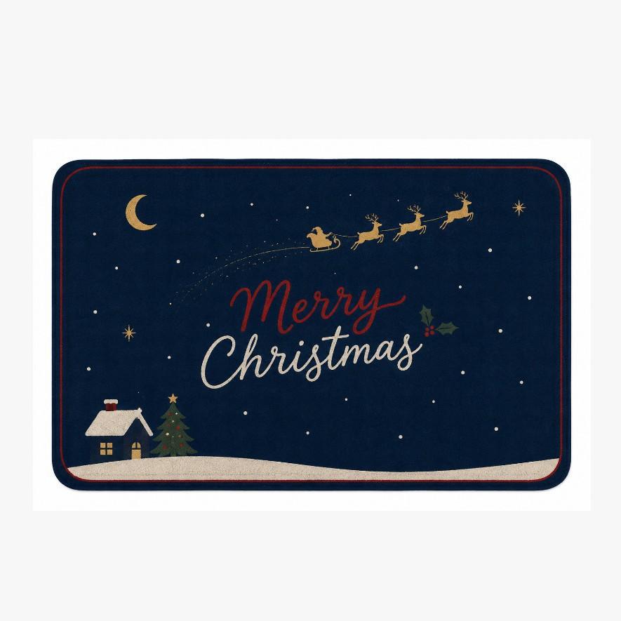 Christmas Tree Door Mat Rectangular Small Rug Merry Christmas Area Rugs Entrance Doorway Kitchen Floor Mat