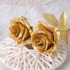 6 Pcs-Artificial Gold Rose Scene Decoration Party Wedding Roadside Flower Arrangement Home Decoration Birthday Party Decor