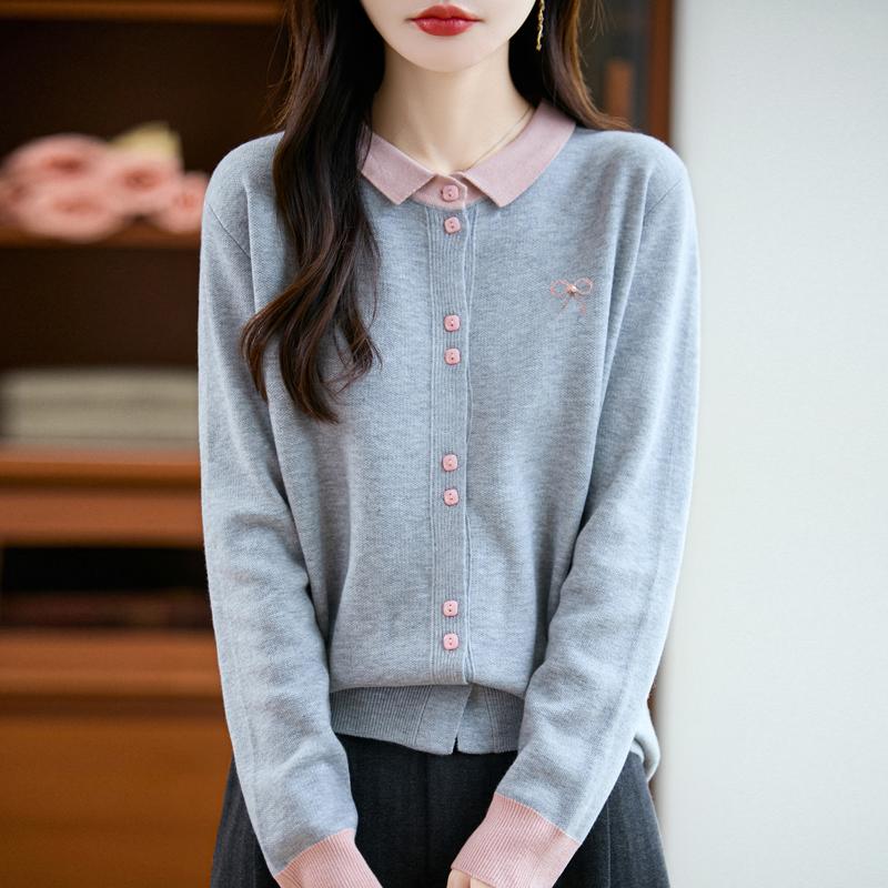 QingHe Cashmere Women's 30% Cashmere Cardigan - Soft & Warm Wool Blend Sweater