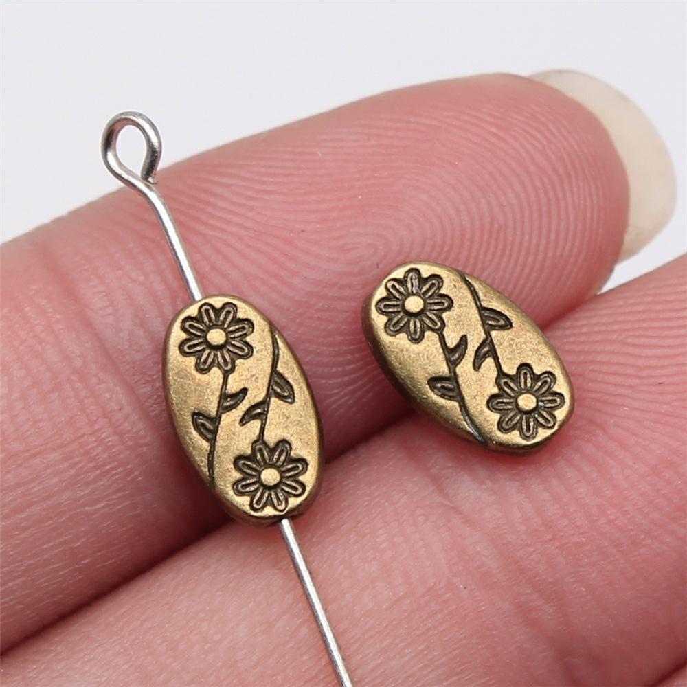 20pcs Flower Small Hole Bead Charms For Jewelry Making DIY Crafts Making Findings Handmade Tibetan Jewelry