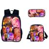 3-Piece Game Backpack School Bag For Teenagers Boys And Girls Travel Study Backpack And Lunch Box And Pencil Bag