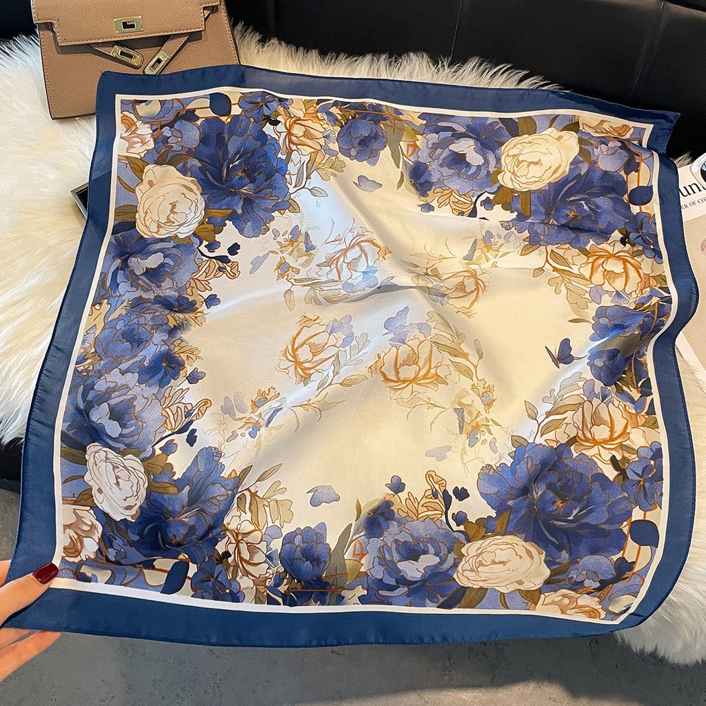 Light Luxury High-End Imitation Silk Scarf Summer Classic Silk Chinese Scarf Shawl Scarf Women'S