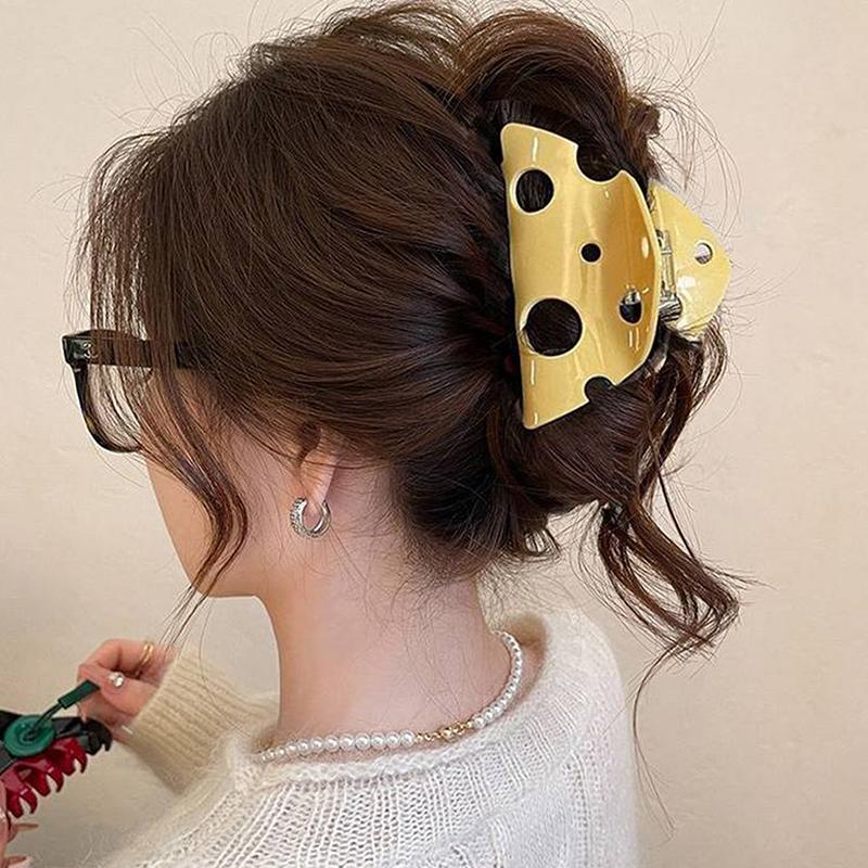 Red Button Grab Clip Women 2024 Back Of Head Hair Clip Headpiece Hairpin Hair Accessories