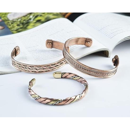 Crocon Exclusive Tibetan Copper Adjustable Bangle Bracelets for women and men Indian pattern  Gift for him & her