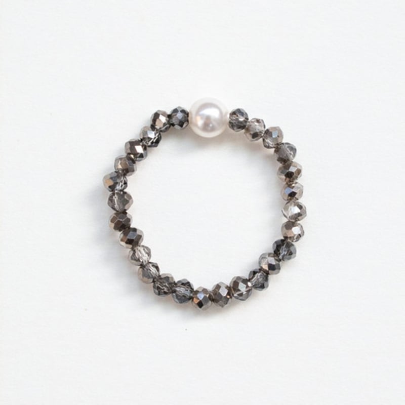MERRYMOTIVE Perlmutt grau Kristall Ring