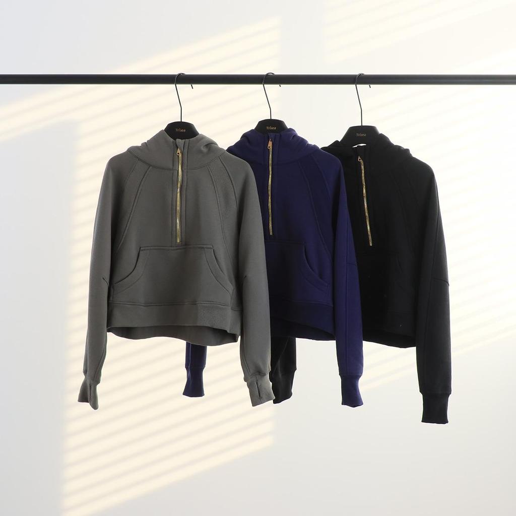 Women's Half-Zip Hooded Fleece Sweatshirt - Autumn/Winter Style (In Stock)