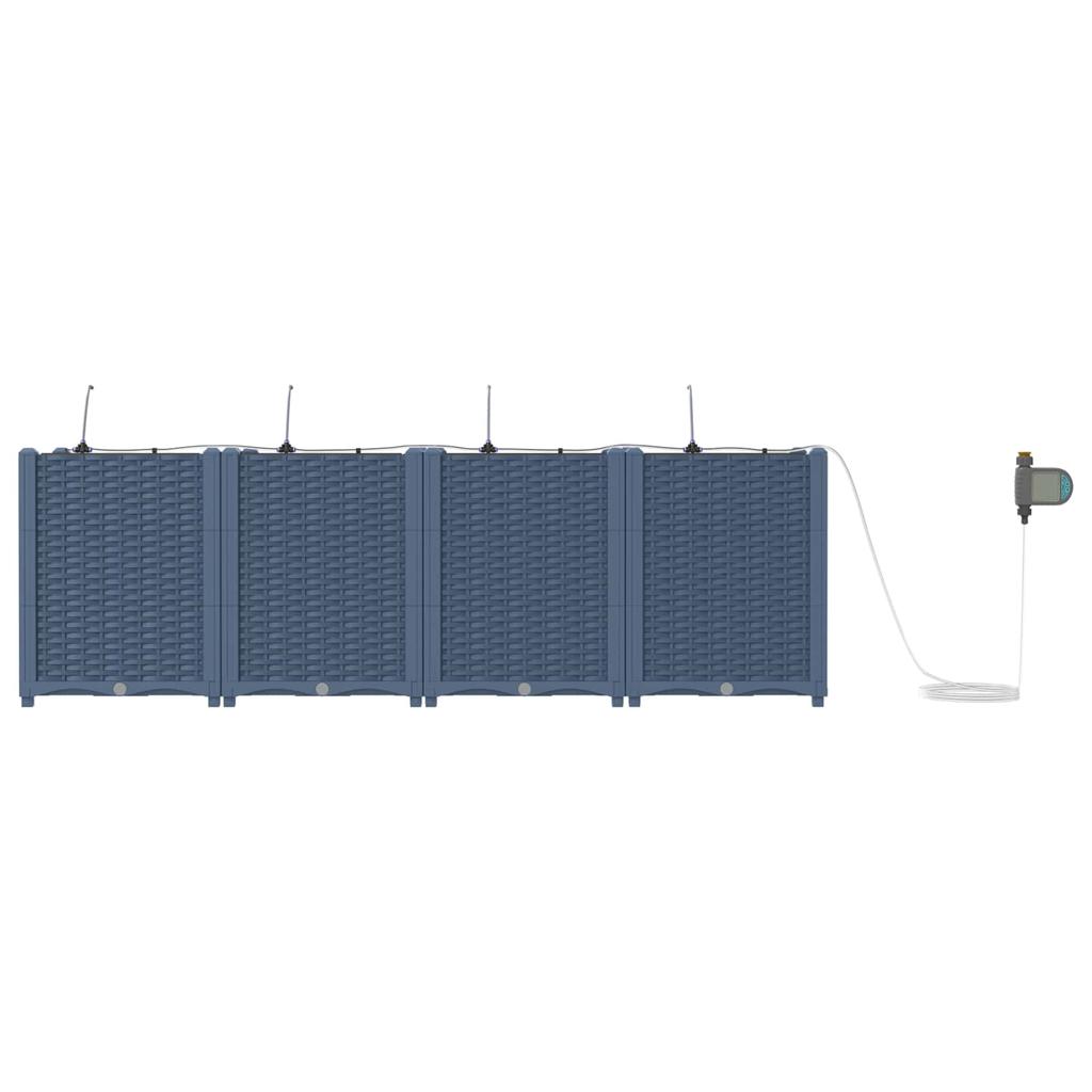 Garden Planter 4 pcs Grey 160 x 40 x 52 cm Plastic