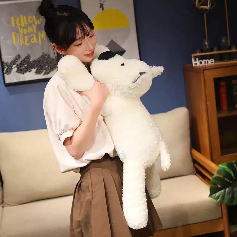 West Highland Party Plush Toy Doll Long West Highland Puppy Bed To Sleep with Throw Pillow Birthday Gift Girl