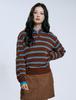 CLEVER FIELD Academy Striped Collared Knit_Brown