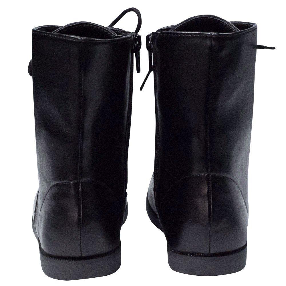 Boots for for Side 8 for Girls [KYOETSU] Children, Hakama, Lace-up, Zipper, Holes, (18.0cm, Black)