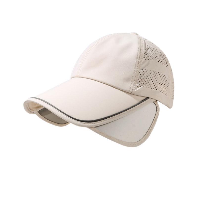 Long Wide Brim Sunscreen Baseball Cap Women's Summer Thin Quick-Drying Retractable Shade Cap