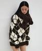 GREENBUTTER Argyle Knit Pullover (Cream/Brown)