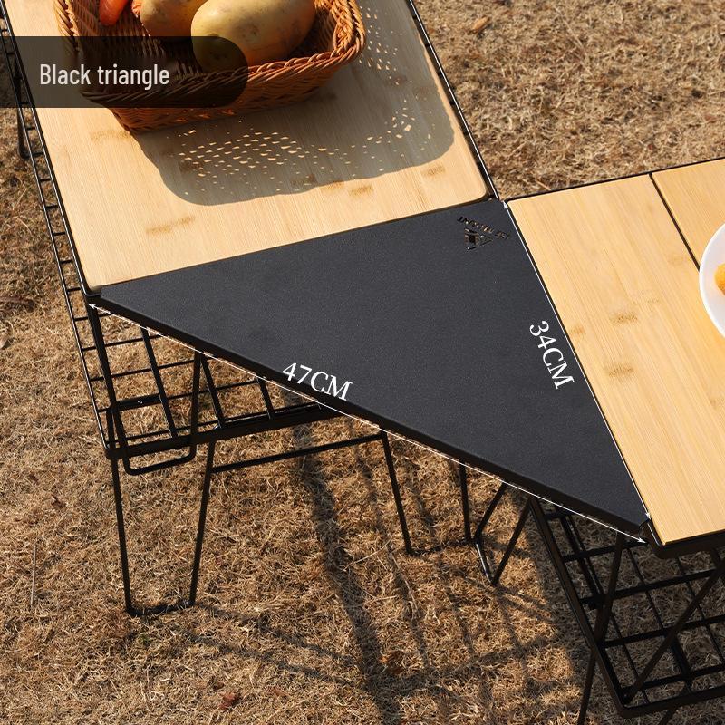 Klapptisch aus Eisendrahtgeflecht mit Stahlplatte & Holzplatte