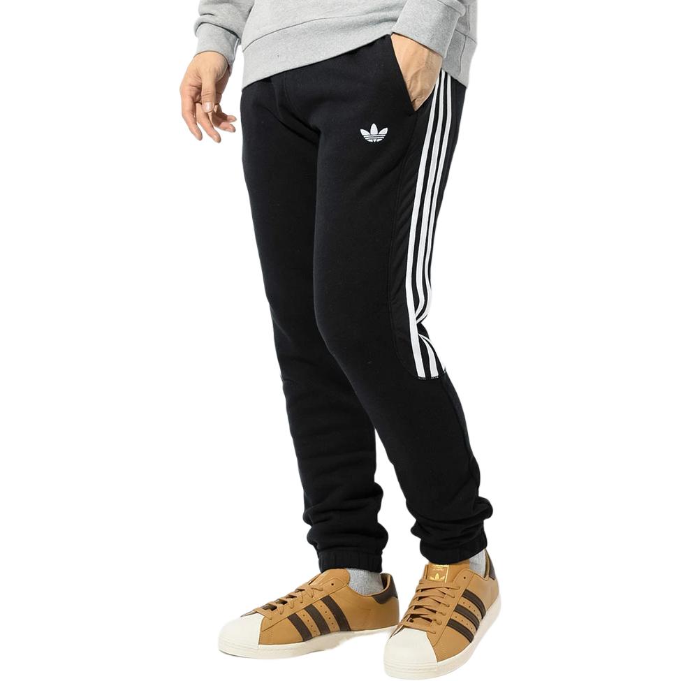 adidas Pantaloni della tuta Originals Radkin a righe Comodi Retro Sportivi Lunghi Pantaloni da uomo Nero DU8137
