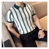 Men S Striped Short Sleeve Polo Shirt Business Casual Summer