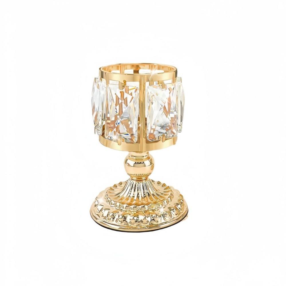 European Style Crystal Candle Holder Iron Tealight Holder Ornaments Candle Cup  Anniversary золотой