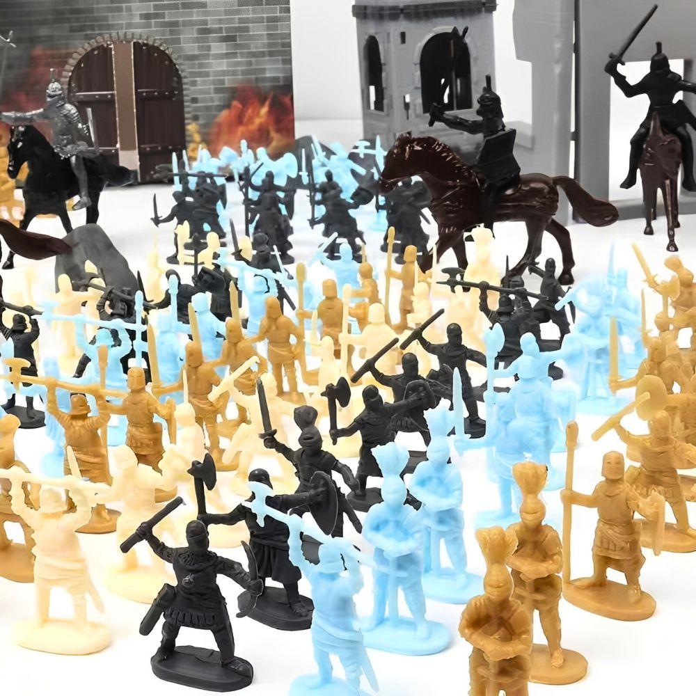 30/100pcs 1.06inch Medieval Soldier Model Color Mixed Role Playing Doll Sand Table Scenario Exercise Collection YMY