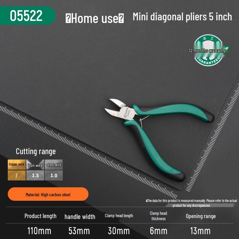 SATA Multi-Functional Angled Pliers: Steel Wire Cutters, Snail & Tail Scissors, Side Cutters