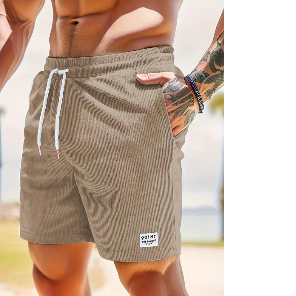 Pantaloni sport de vară cu dantelă solidă, culoare solidă, pantaloni scurți simpli cu cinci puncte, pantaloni scurți pentru bărbați, pantaloni casual, mărime mare