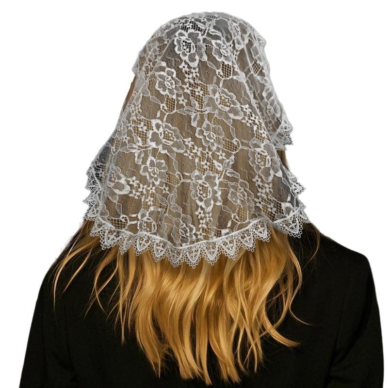 

Bridal Veil Lace Mantilla Stylish Graceful Head Cover Wedding Hair Accessory White Net Veil Wedding Photo Props белый