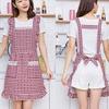 Neue Baumwoll-Küchenschürze Verschleißfest Atmungsaktiv Kochkittel Koreanischer Stil Kochschürze für Frauen Mädchen