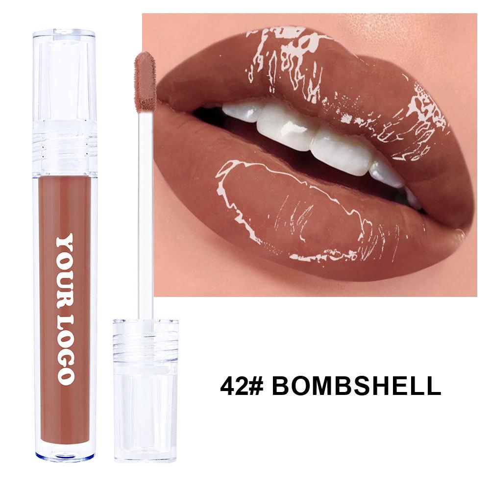 Border-Free Clear Mirror Lip Gloss/Lip Jelly - Non-Stick, Long-Lasting, Plumping Gloss.