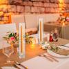 2sets Glass Hurricane Candle Holders Bulk Open Ended Glass Candleholder Tube Shape Bottomless and Taper Clear Candlestick Holders