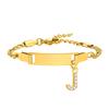 Bracelet Personnalisé au Nom Avec Initiales pour Garçon Fille, Gravure Gratuite Date ID Bracelet de Poignet Cadeau d'Anniversaire