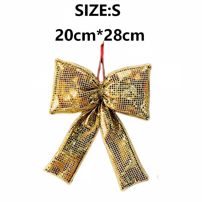 Hanging Christmas Sequin Bow Retro Exquisite Christmas Tree Ornament Sparkling Wreath Garland Bow Merry Christmas