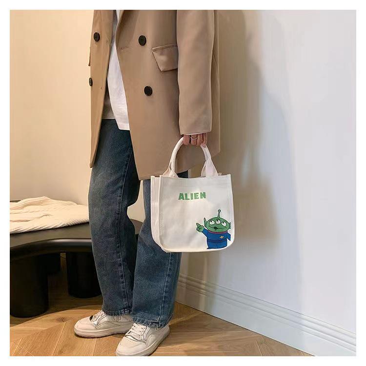 Women's Small Canvas Tote: Japanese & Korean Style Lunch & Handbag for Work or School